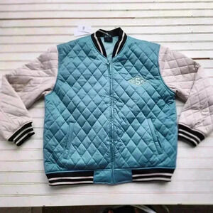 NWT $138 Staple Division Quilted Jacket Teal Blue Pigeon Men's Zip Size XL